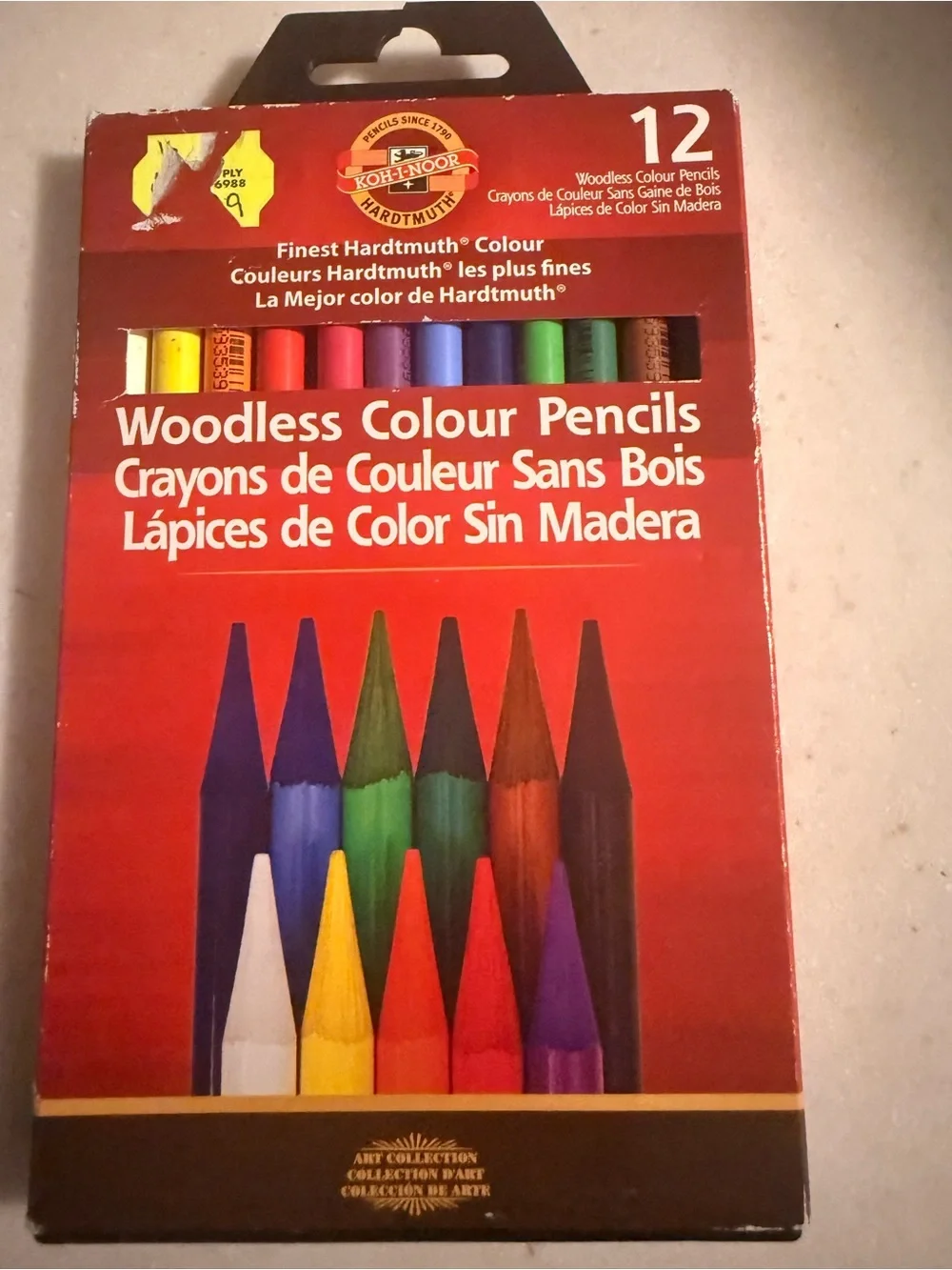 Koh-I-Noor Woodless Colour Pencils - 12 Colors (Red Pack)